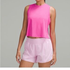 lululemon athletica pow pink ultralight waist length tank top